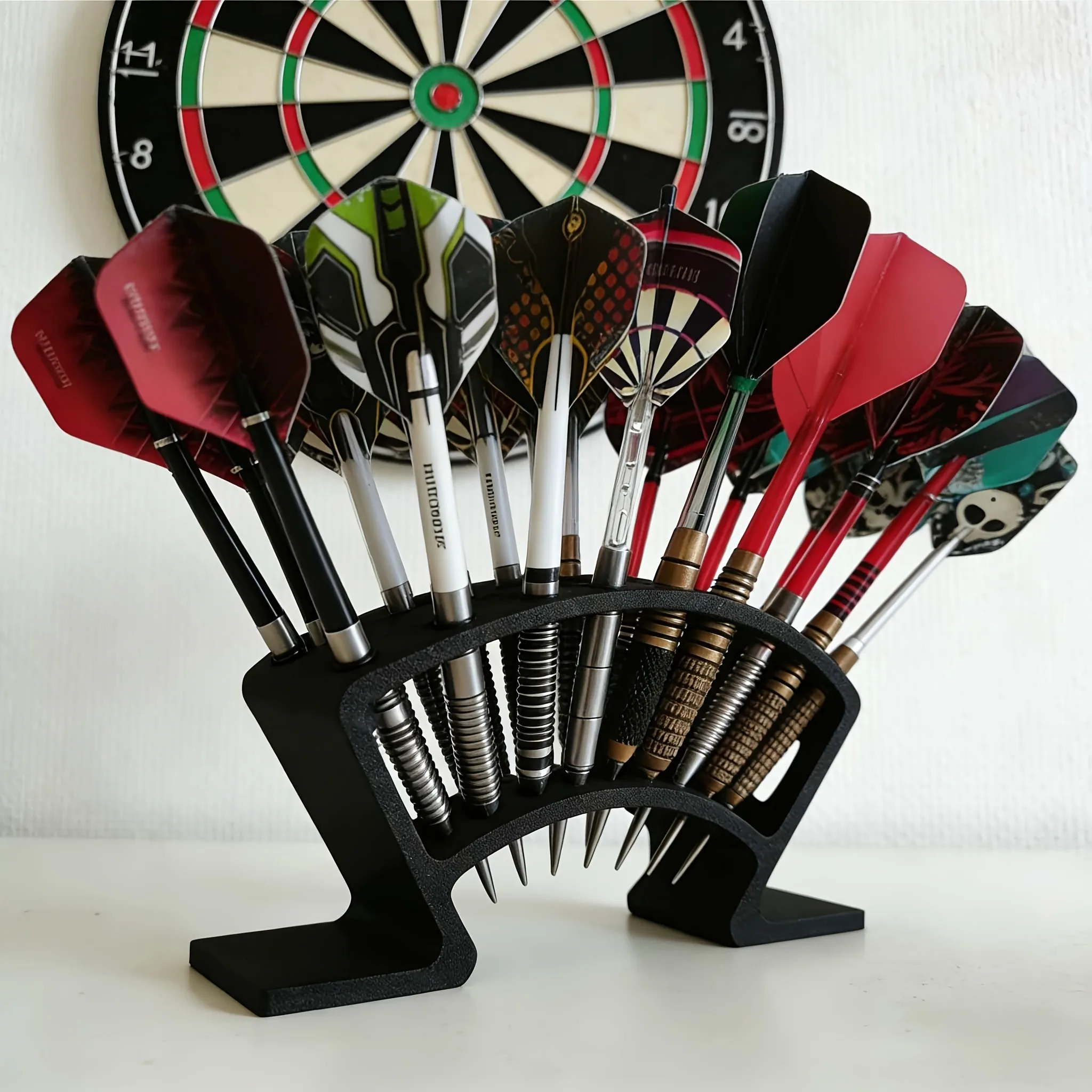 27Slot Dart Board Holder-Heavy-Duty Large Dart Cabinet with 27 Dart Slot Storage, Space Saving Frame for Game Room or Tournament