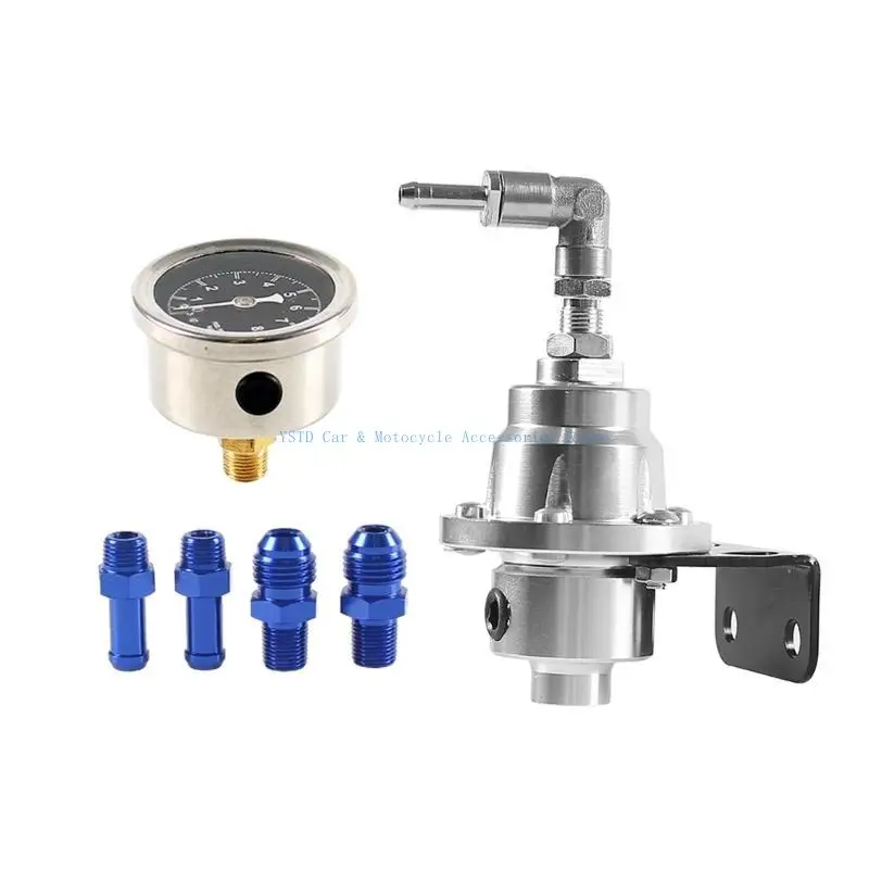 L5BC Universal AutoFuel Druckregler Kompressor mit Messgerät Aluminium