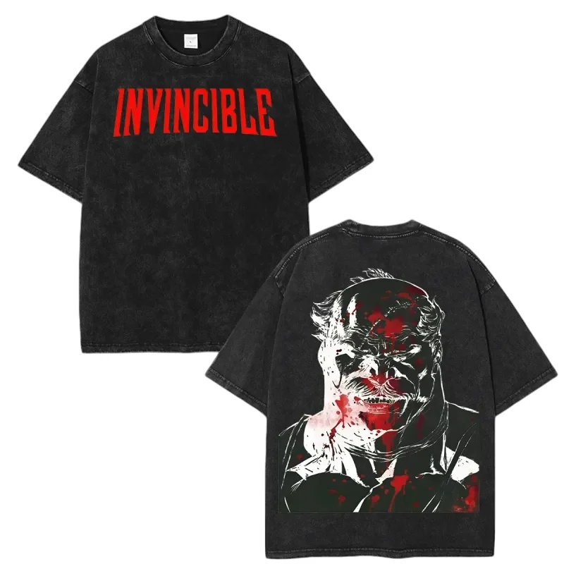 Camiseta unisex lavada New Invincible Grand Regent Thragg 2026, camiseta gráfica oversize de moda para hombre, estilo vintage de verano, 100% algodón, Y2K