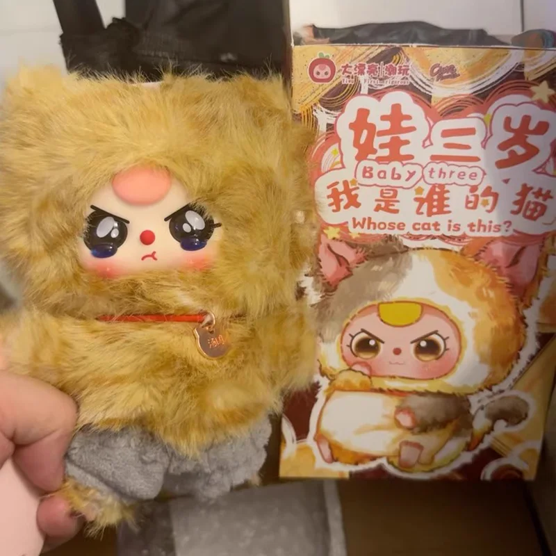 

Baby Three Whose Cat Is This Series Виниловая кукла Милая кукла с подвеской Слепая коробка Кошачья тема Рюкзак Модная фигурка Соберите подарки Игрушки