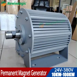 Actual 10KW-100KW Low Speed Permanent Magnet Generator 220V 380V 3 Phase AC Alternators Use For Motor Drive Water Wind Turbine
