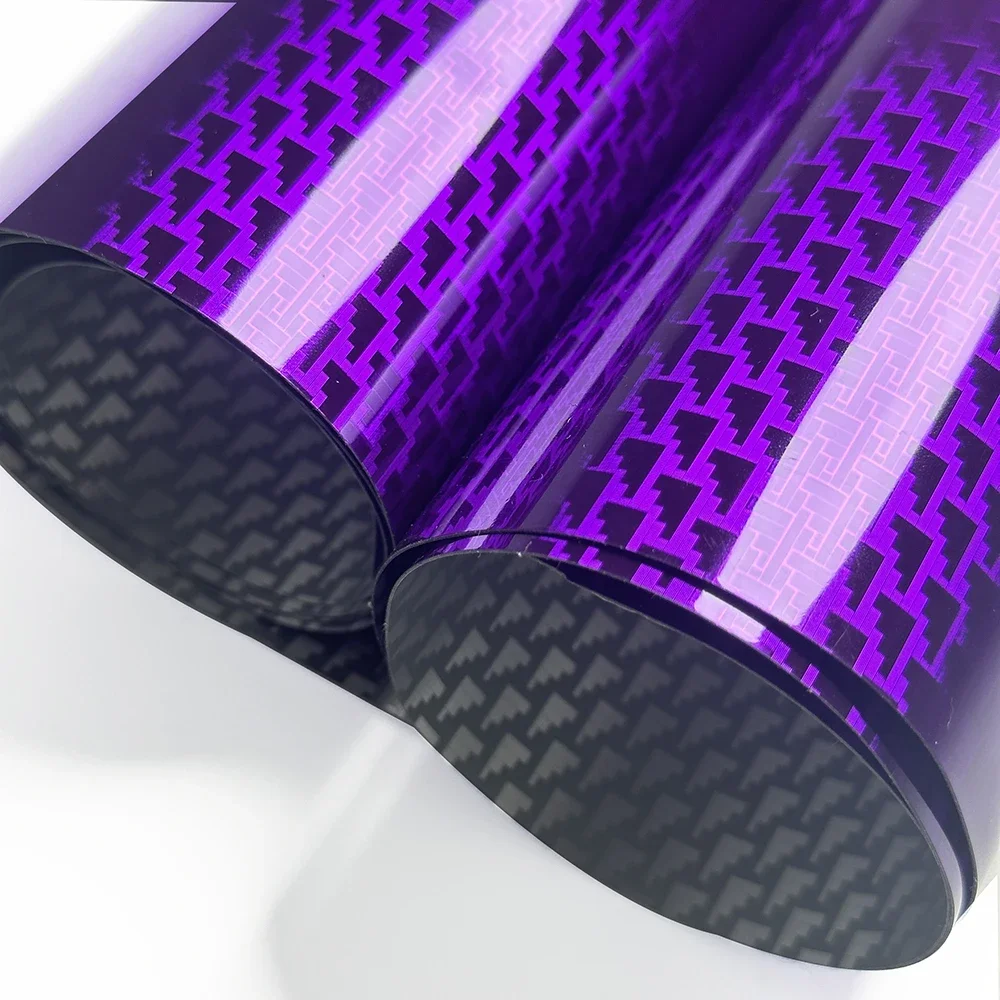 High Glossy Purple Aircraft Pattern Plated Carbon Fiber Film Car Wrap Vinyl Sticker for Car Tuning Color Stickers Adhesive Decal