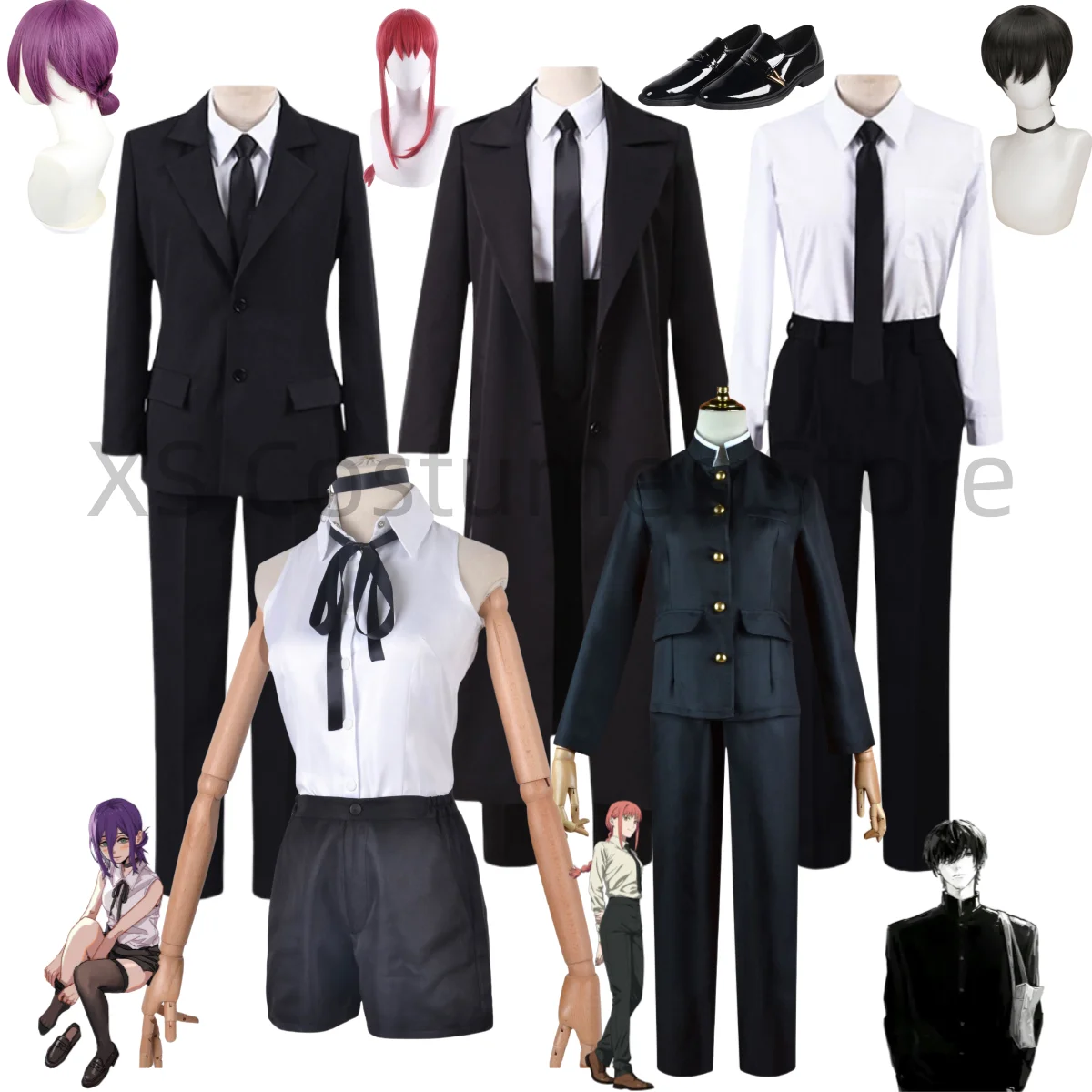 

Anime Makima Hayakawa Aki Reze Bomb Mitaka Asa Yoshida Hirofumi Cosplay Costumes Wig Accessories Shoes Upscale Sexy Uniform Set