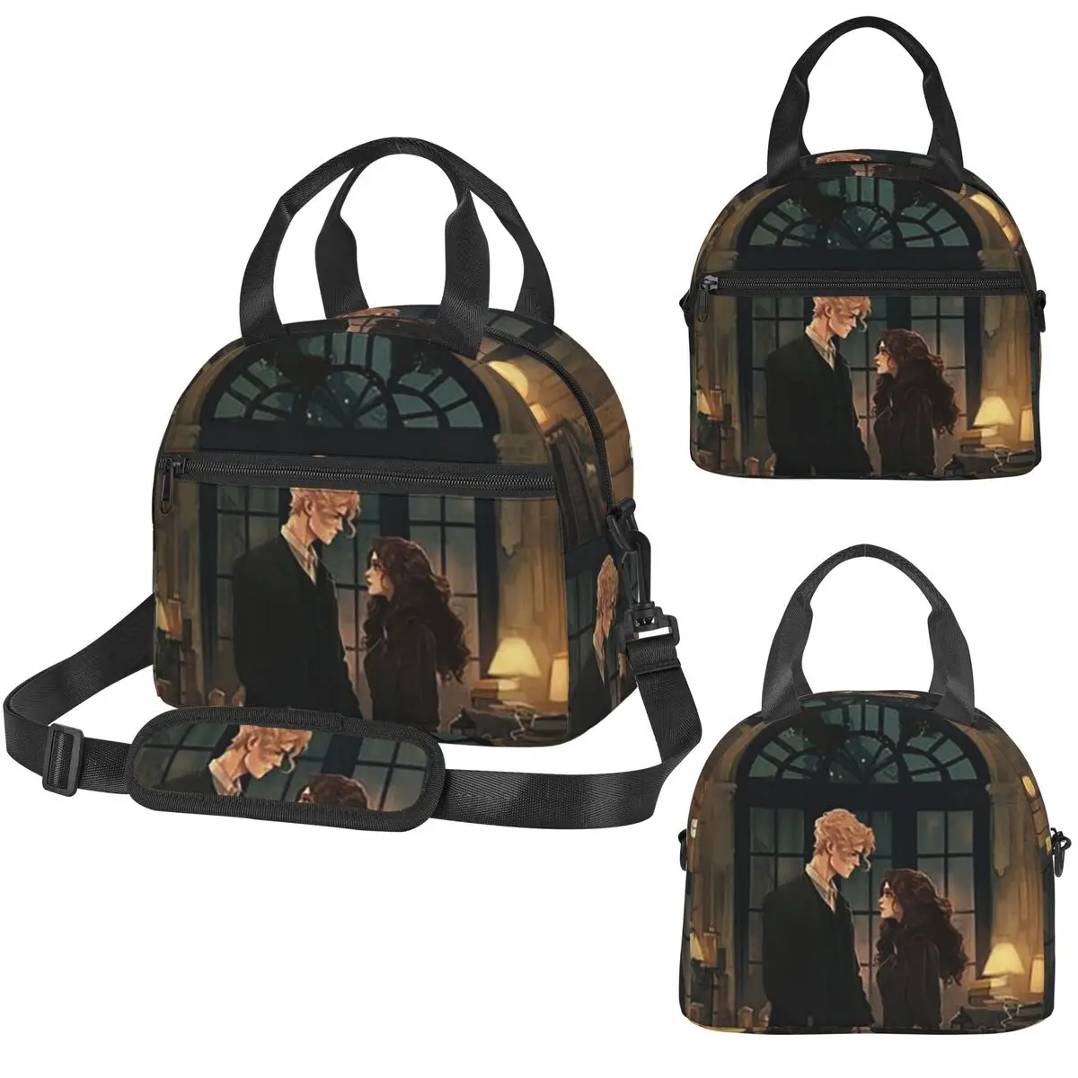 Dramione At The Library Insulated Lunch Bag for Kids School Cooler Thermal Box Tote Portable Lunch Boxes