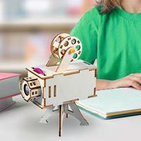 DIY Educational Model Set Toys Projector Technology Small Production Wooden Building Kits for Teens Children Birthday Gifts