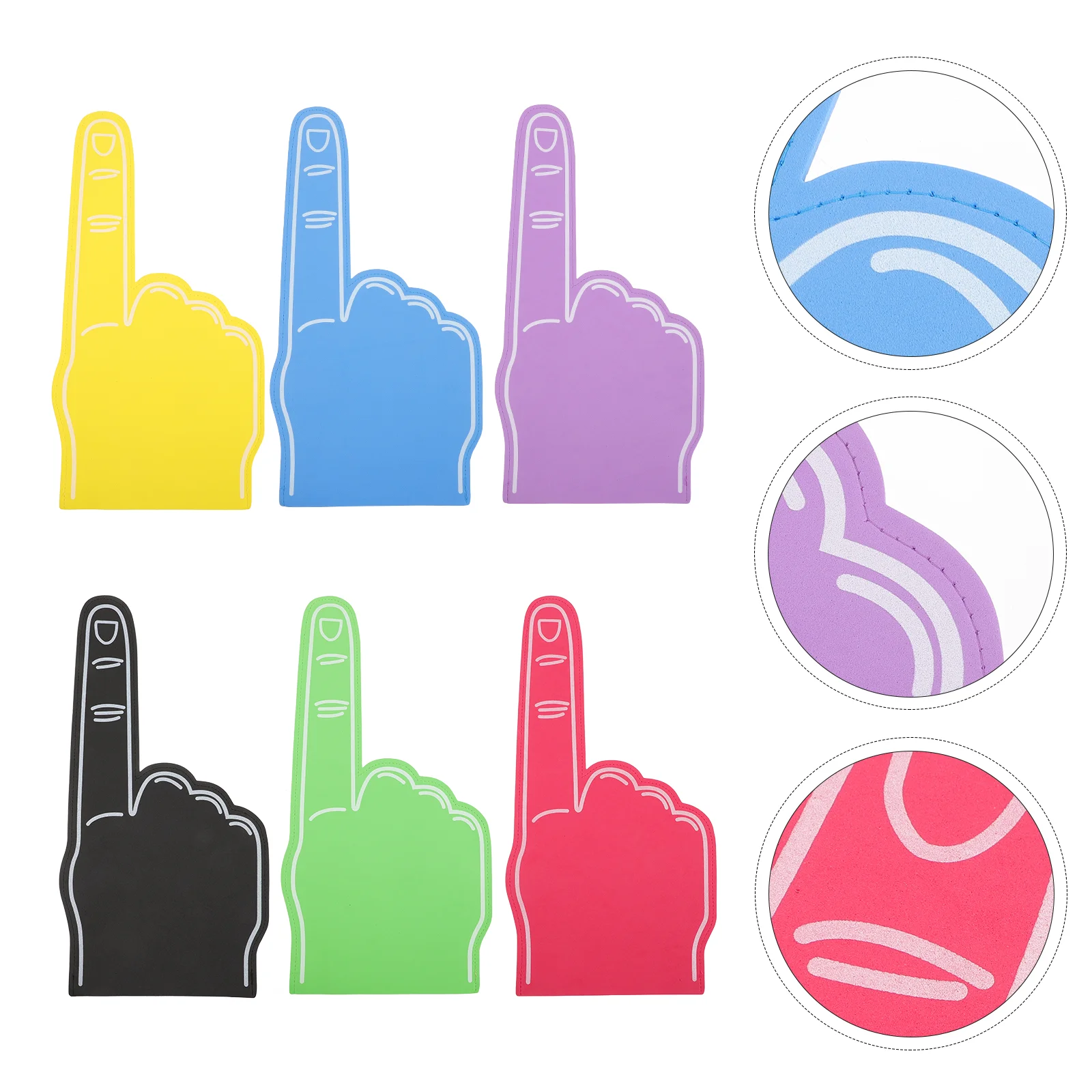 8 Pcs Giant Eva Palm Foam Fingers for Sports Cheerleading Pom Poms Football Party Favors
