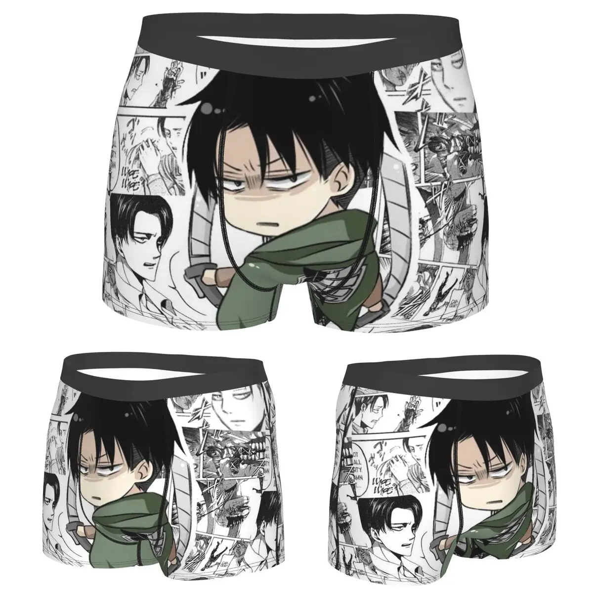 

Трусы-боксеры, шорты Levi Ackerman Attack On Titan, мужские трусы, удобное нижнее белье для мужчин, подарки бойфренду