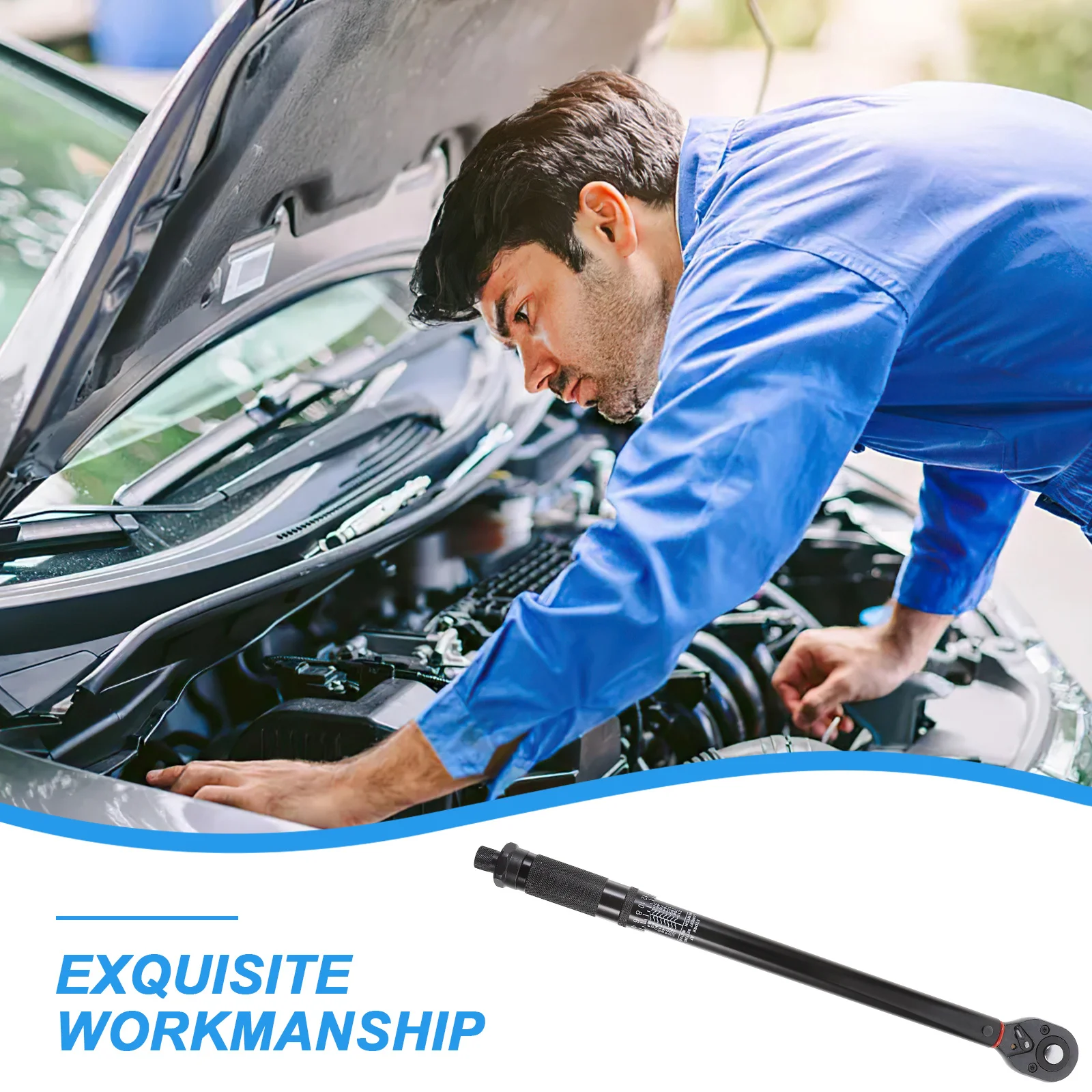 

1/2 Inch Drive Adjustable Torque Wrench 28-210Nm Click Type Reversible Ratcheting Mechanism For Auto Repair Hand Tools Iron