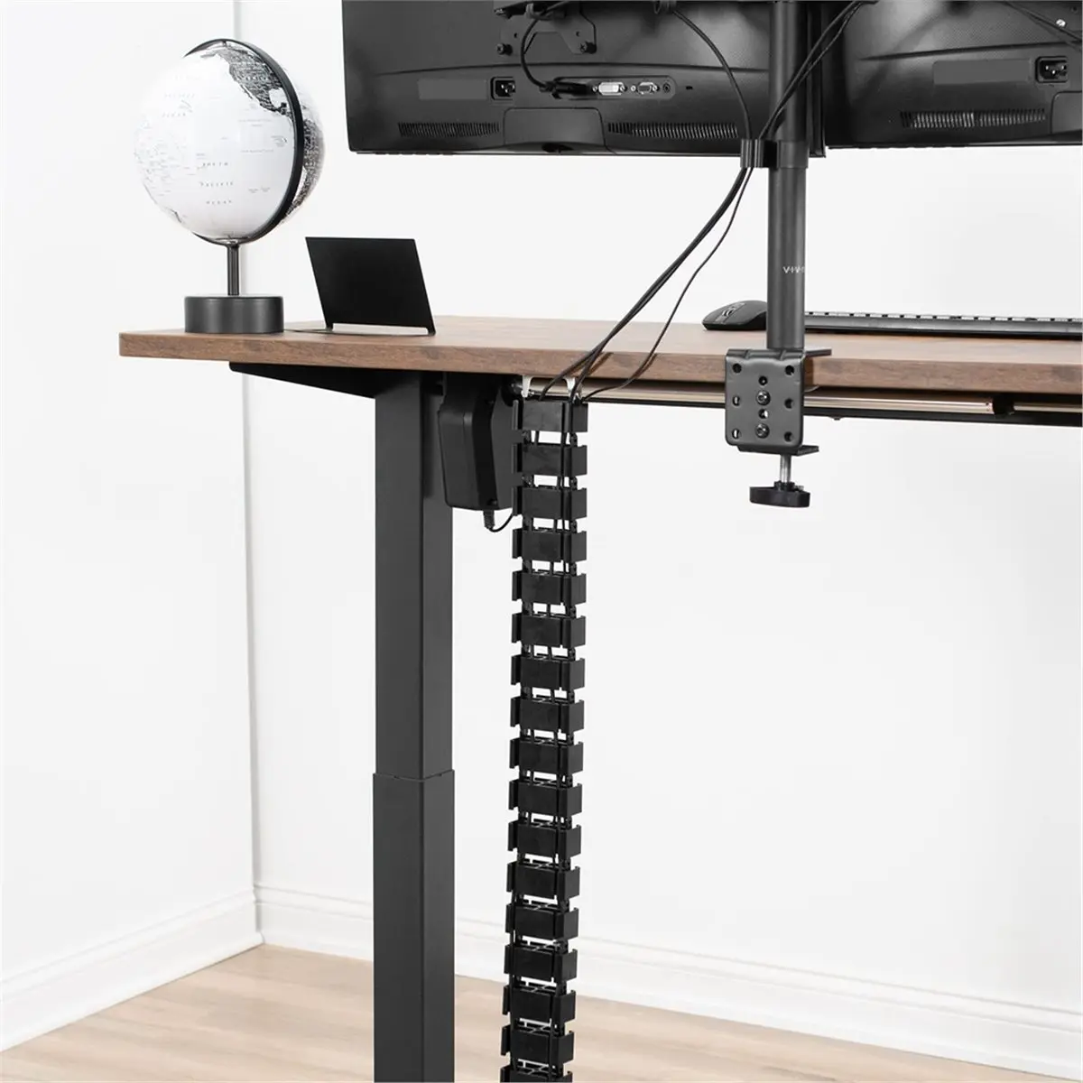 DT85 HOT Under Desk Vertebrae Cable Management for Sit-Stand Desks, Magnetic Flexible Wire Spine Adjustable Length