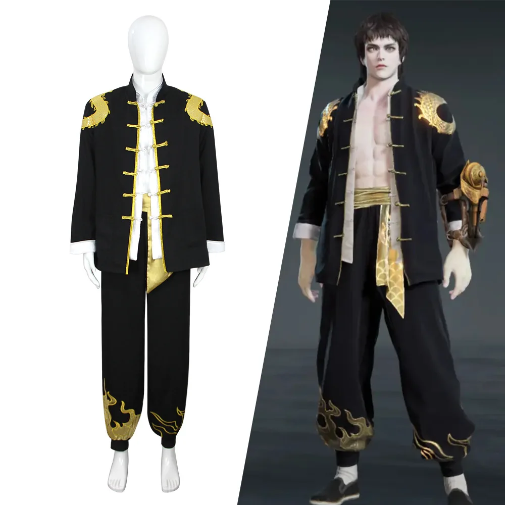 Game Naraka: Bladepoint Ji Canghai Cosplay Costume Chinese Style Black Training Uniform Shirt Man Traditional Festival Suit