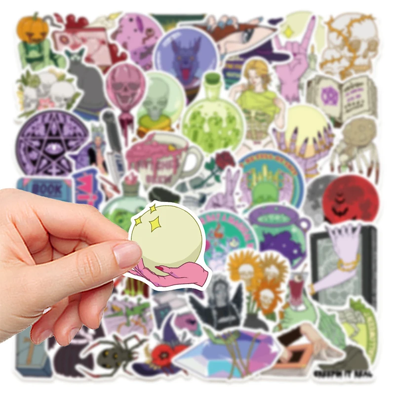 

50 шт., наклейка с волшебным соллям, эстетический мультфильм, декоративная аниме-наклейка, багаж, чашка мобильного телефона, гитара, граффити, наклейки, игрушки