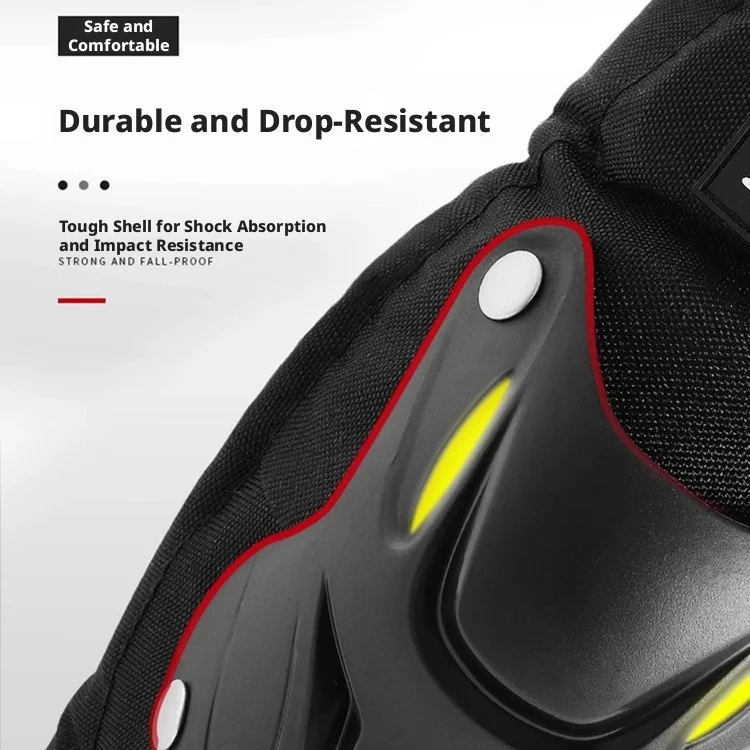 Motorcycle Knee Elbow Protector SetShockAbsorbing Protective Guards with Night Reflective Strips for Off‑Road Riding Safety Gear
