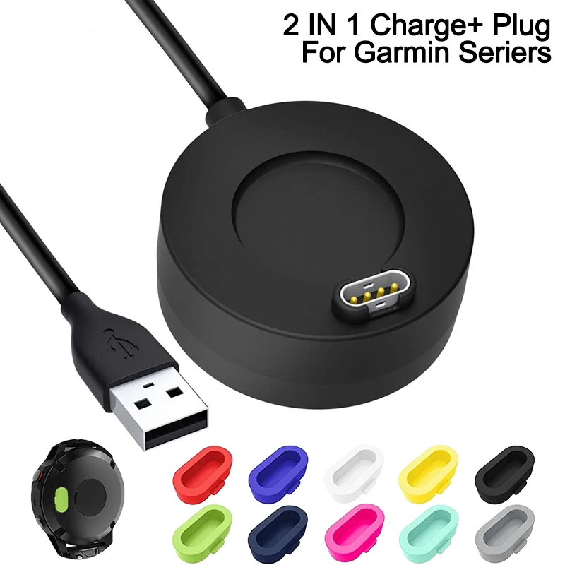 Dock Charger USB Charging Cable Cord For Garmin Vivoactive 3 Forerunner 935 945 Fenix 5S 5X Plus 6 6S 6X Pro 7 7S 7X Plug Cover