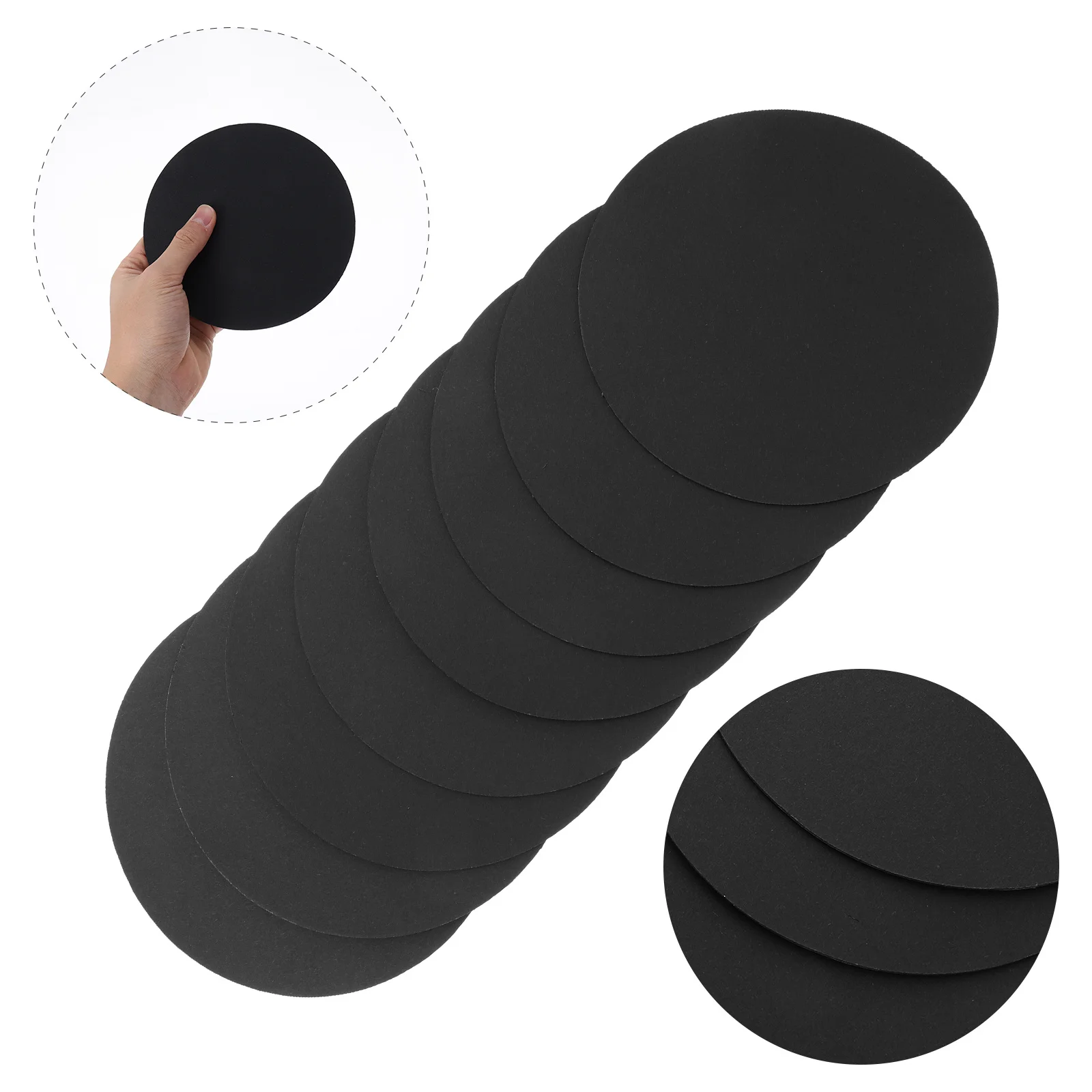 8Pcs Mandala Round Black Cardboard Sheets Art Painting DIY Decorative Mandala Drawing Panels Craft Paperboard DIY Cardboard