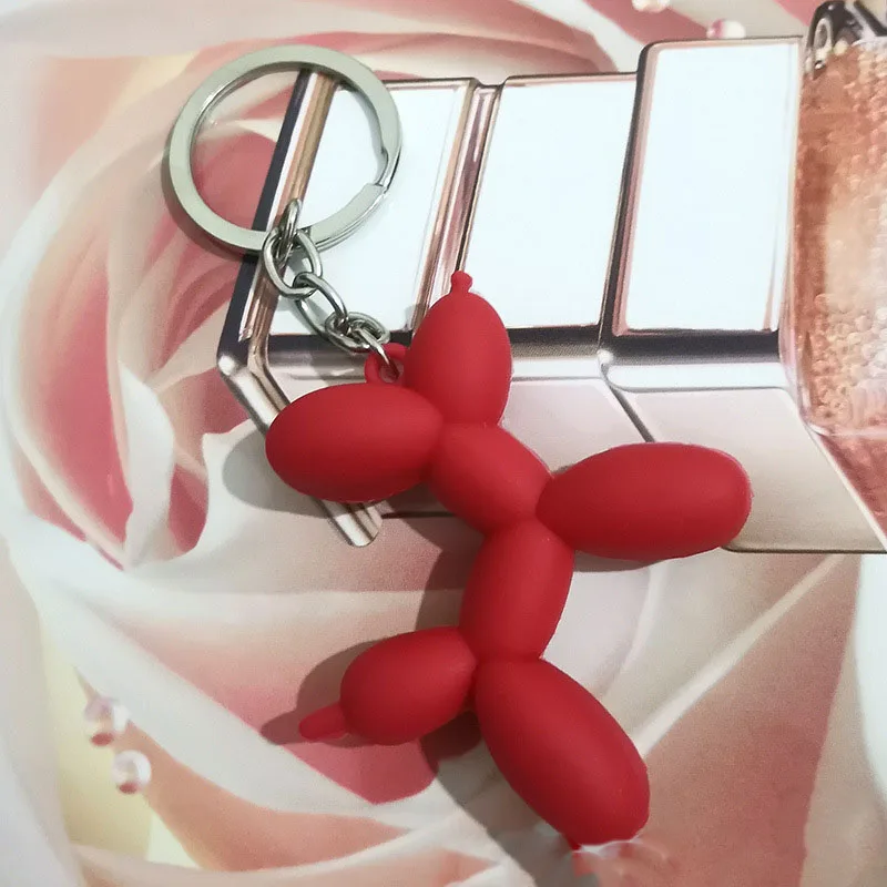 New Fashion Three-Dimensional Cute Balloon Dog Keychain Key Ring Creative Cartoon Mobile Phone Bag Car Pendant Fun Keychain