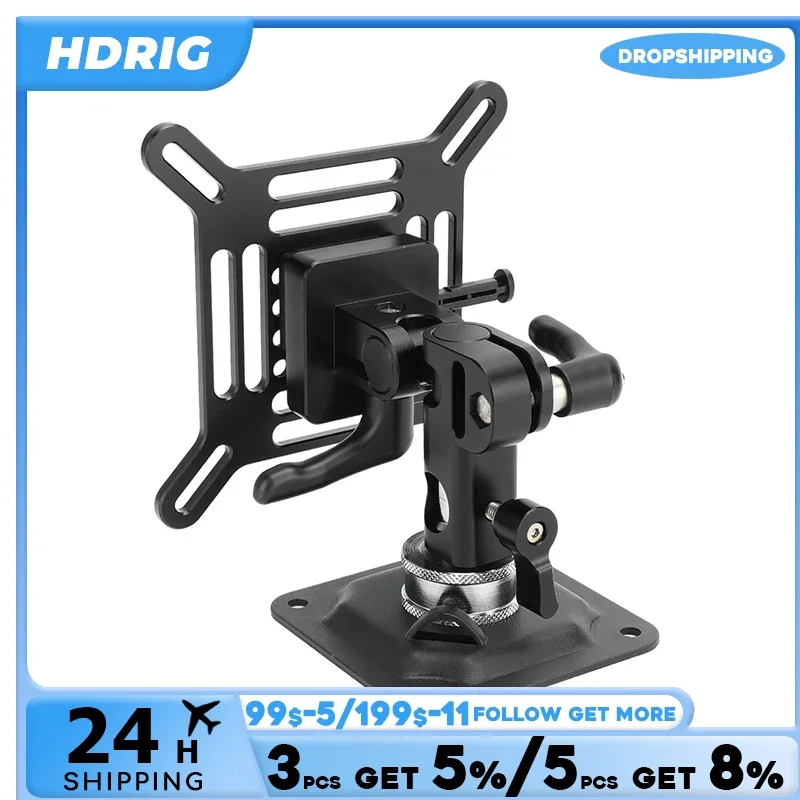 HDRIG Adjustable VESA Monitor Mount  with Wall Ceiling Mount Plate Quick Release V-Lock for 13 to 32 inch LCD Screens