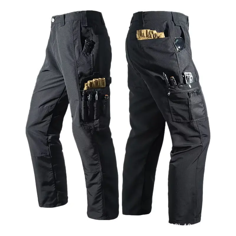 Men's lightweight tactical pants, wear-resistant work pants, governor training water-repellent outdoor multi-pocket cargo pants