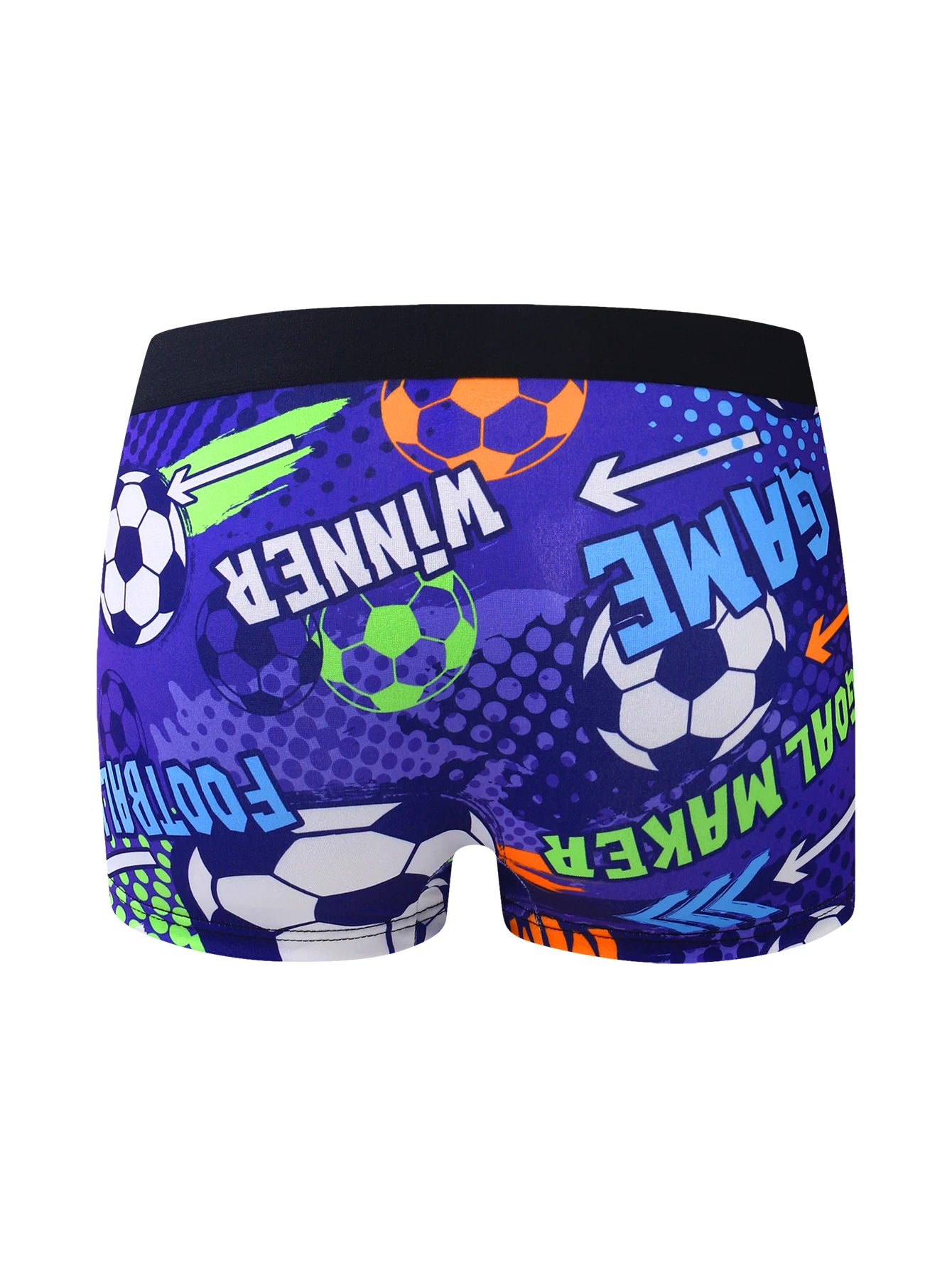 3-Pack Men's Football Print Boxer Briefs Elastic Skin-Friendly Fabric Sporty Trendy Contrast Color Mid-Waist Random Shipping
