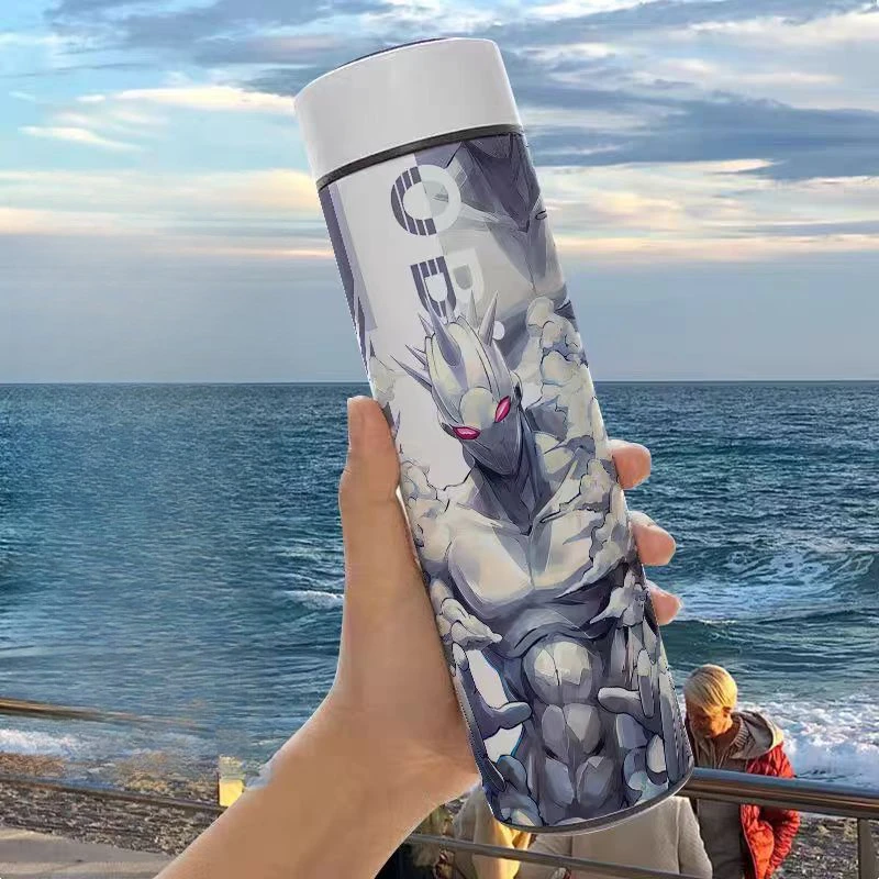 JoJo's Bizarre Adventure Kujo Jotaro Termos Baja Tahan Karat Kapasitas Besar Warna Cerah Baru, Cangkir Minum Portabel untuk Pelajar