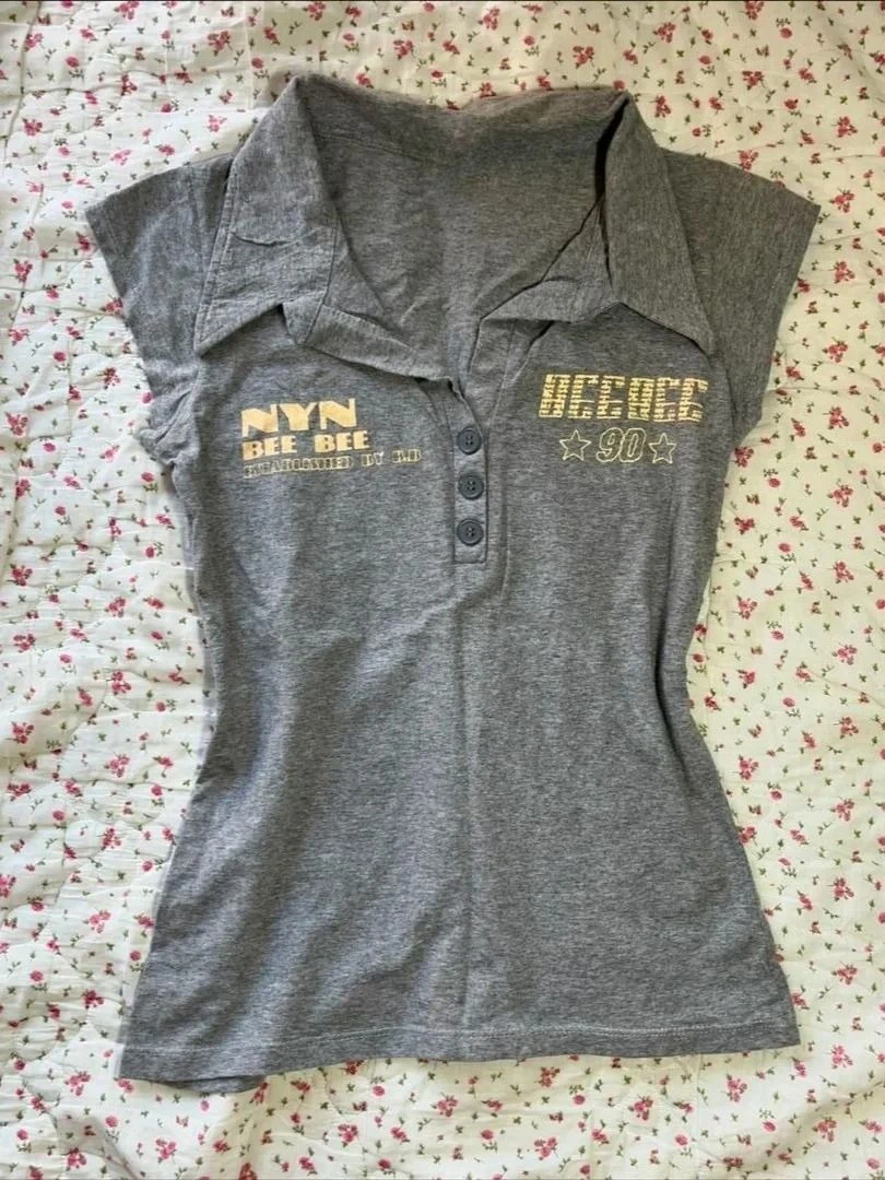 2026 American Vintage T-shits Women Short Sleeve Retro Bodycon Y2k Crop Top Office Lady Korean Fashion Harajuku Subculture Tees image 6