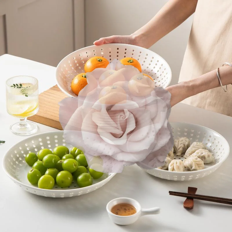 Popular Steamer Plate Creative Perforated Round PP High Temperature Resistant Dishwasher Safe for Home Party Food Steaming