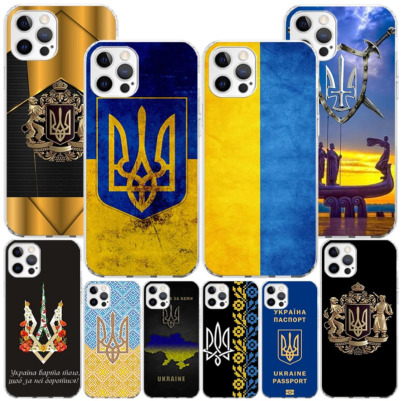 Ukraine Flag Phnoe Case for Iphone 11 12 13 Mini 14 15 Pro Max X Xs Xr 7 Plus 8 + Apple 6S SE 2020 Unique Cover Coque