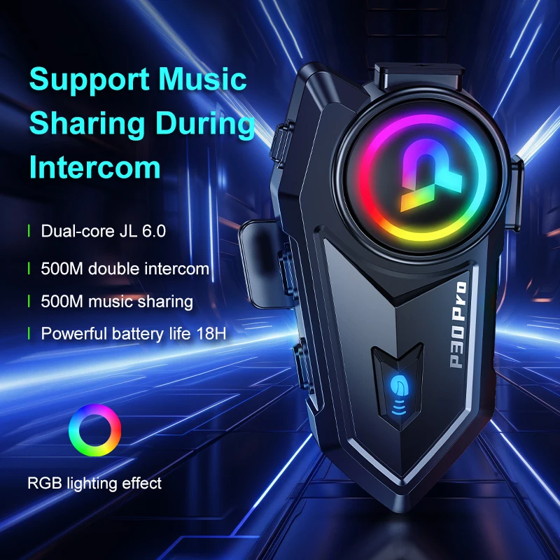 

1/2 шт. P30 Pro мотоциклетный шлем Bluetooth домофон расстояние 500 м голосовой помощник смешивание обмена музыки IP56 водонепроницаемый