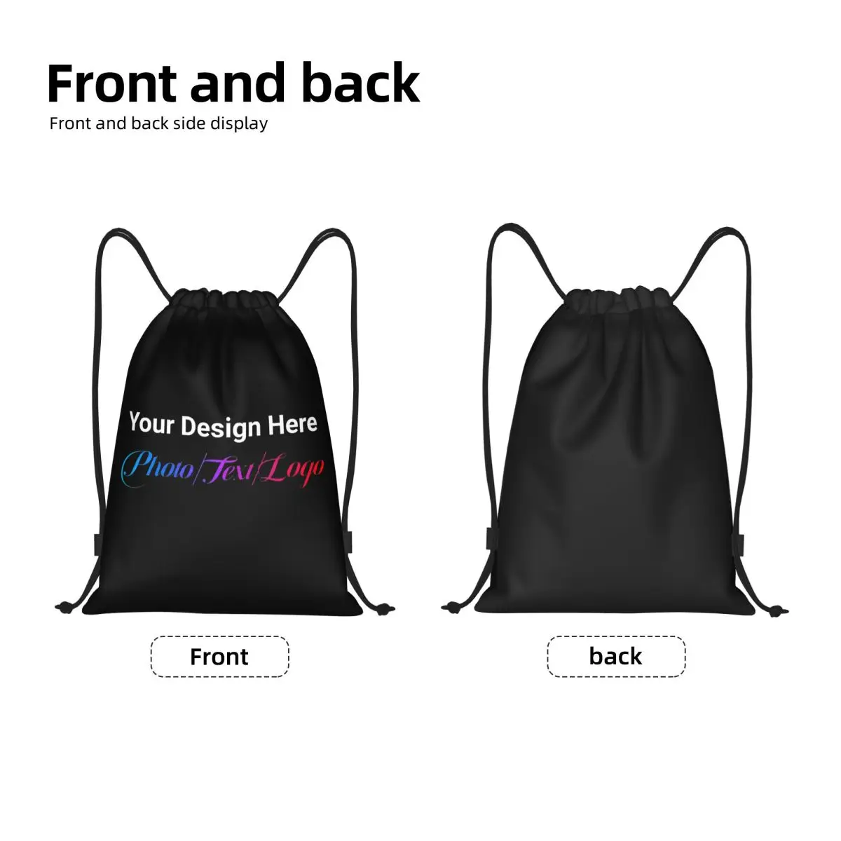 Personalized Custom Your Design Here Drawstring Backpack Gym Sport Sackpack Foldable Customized Photo Logo Training Bag Sack
