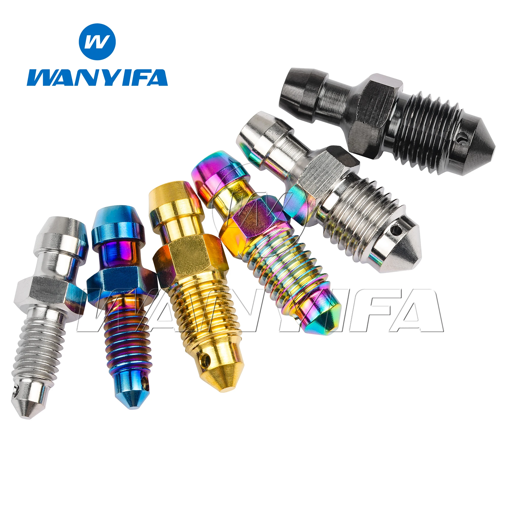 Wanyifa Titanium Alloy Ti M6/M8/M10 Bolt P1.0/P1.25Mm for Motorcycle Brake Caliper Oil Drain Deflation Screw