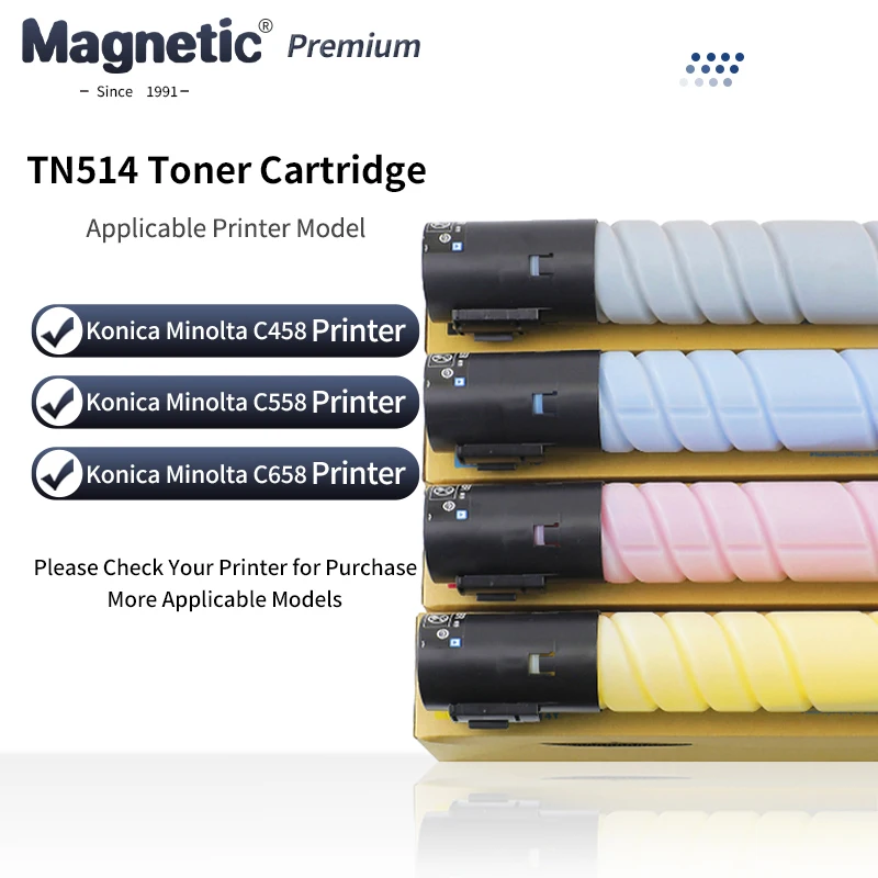 

Цветной тонер-картридж TN514 TN-514 для Konica Minolta Bizhub C458 C558 C658 308e 368 454e 554e 658e, высококачественный совместимый тонер-порошок