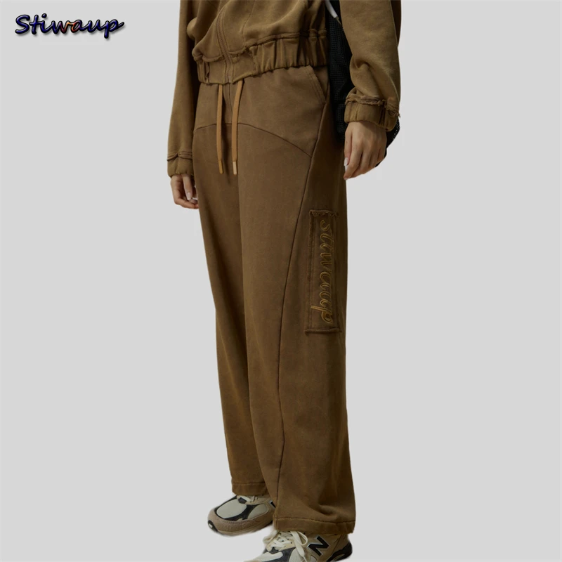 

Women's Sports Casual Palazzo Pants Y2k Vintage Jean Baggy Japanese Streetwear Wide Leg High Waist Pants Women Trousers for Men