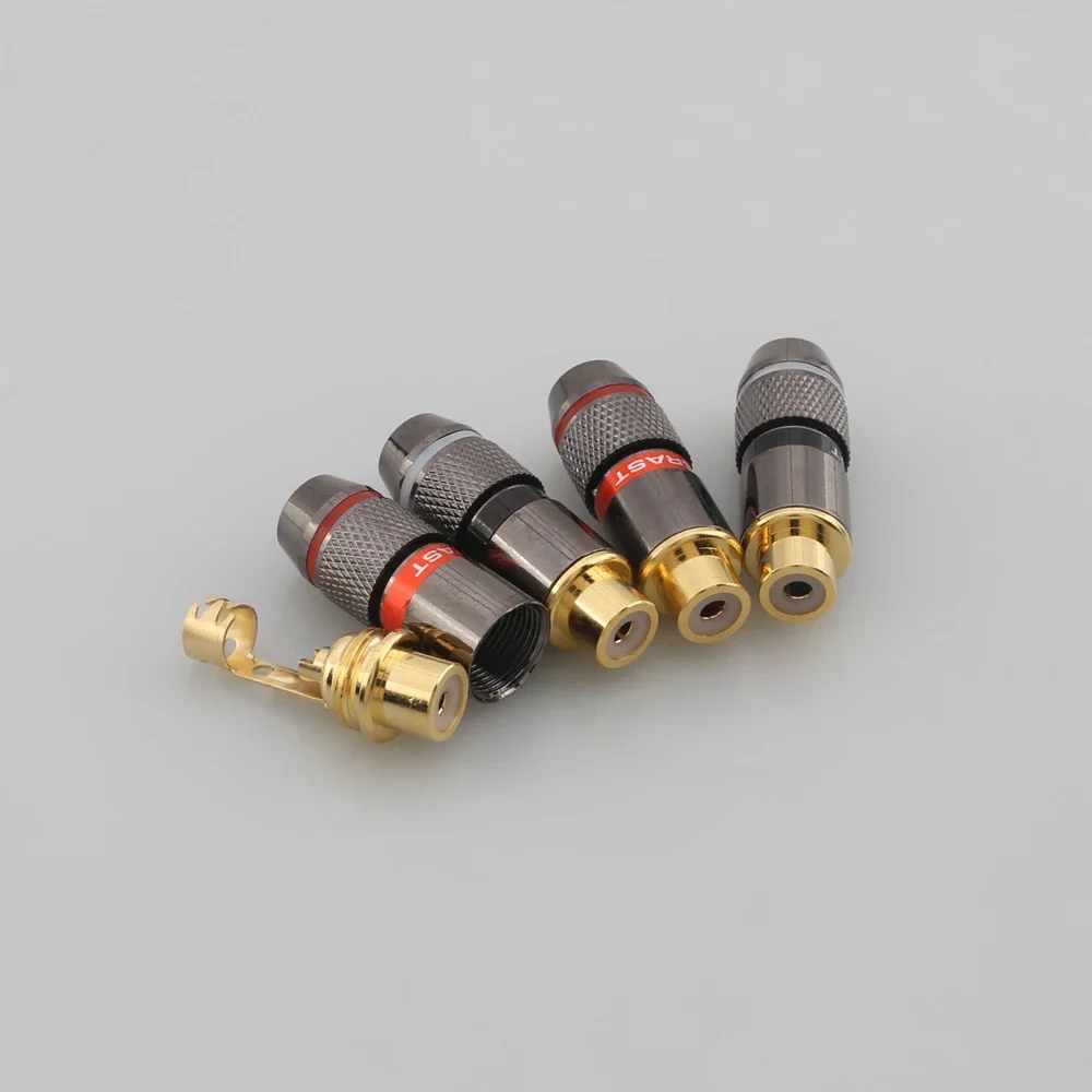 

4pcs 24k Gold-plated Female RCA Plug Audio Cable Adapter For DIY Video Audio Connectors