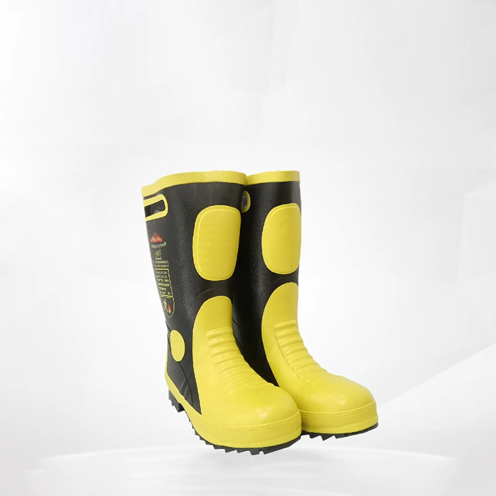 Firefighter Combat Boots, Anti-Smash, Anti-Puncture, High Temperature Resistant Firefighting High Top Boots