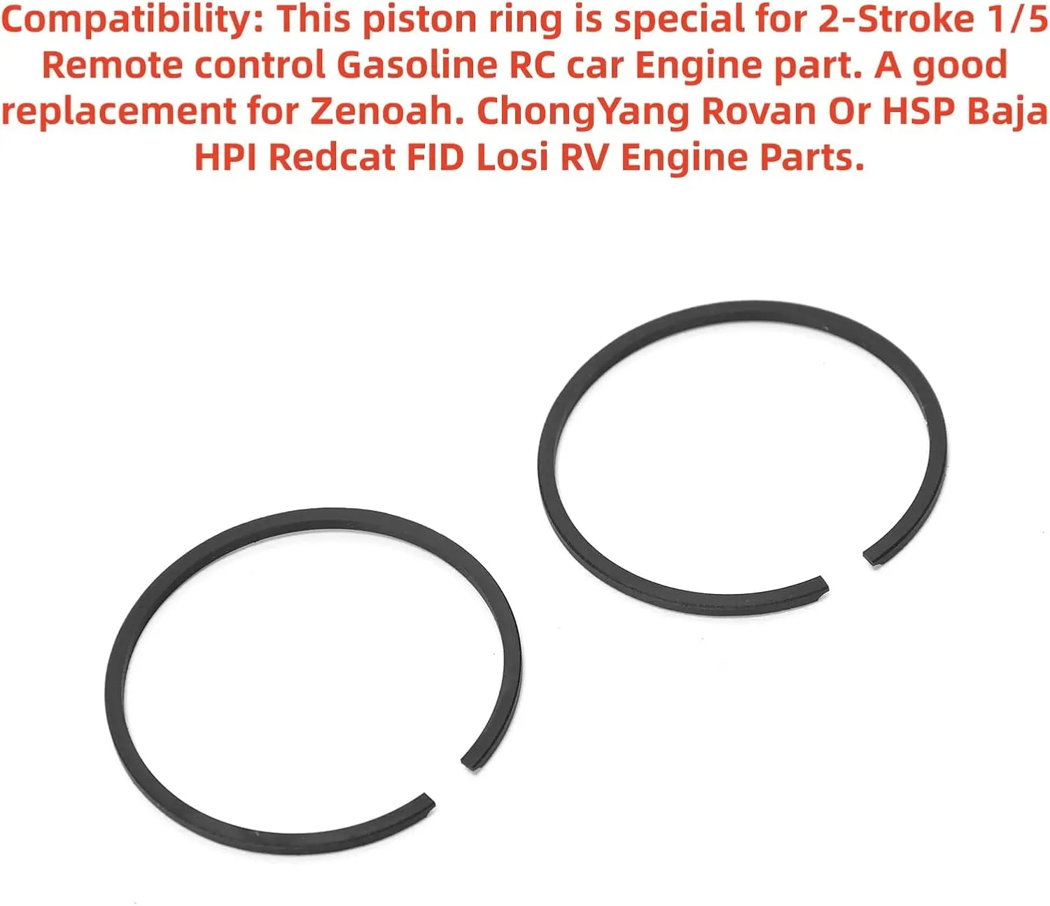 Ruimou 4Pcs Piston Kit 38x1.5mm for 2-Stroke 1/5 Remote control RC Car