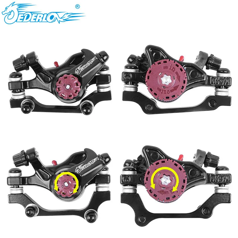 JEDERLO DSC-910 Disc Brakes F180/R160F160/R140 Mountain Bike Mechanical Line Pulling Cable Clamps Disc Brake Dual Adjustable BB5