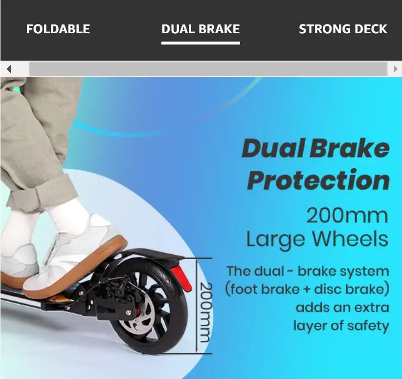 Kick Scooter for Teens & Adults, 200mm Big Wheels Foldable Scooter, Teens & Adult Scooters with LED Light-Up Deck