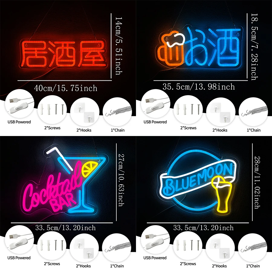 Bar Led Neon Sign, Cocktail Business Icon, Suitable For Bars, Man Caves, Clubs, Restaurants, Holiday Parties, Shop Window Decor.