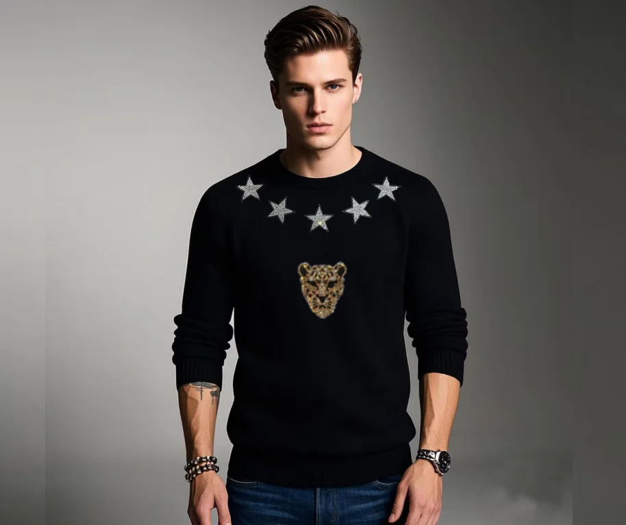 

Pullover sweaters Rhinestones Top Men pullover Fashion Hip Hop men winter Unisex new Clothes