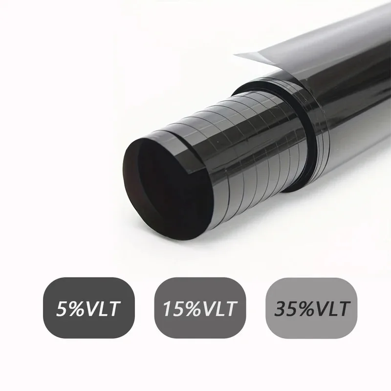 

1PC 300x50cm Black Car Tint Film Roll Transmittance 35% UV Solar Protection Privacy Shade Universal Fit PET Material