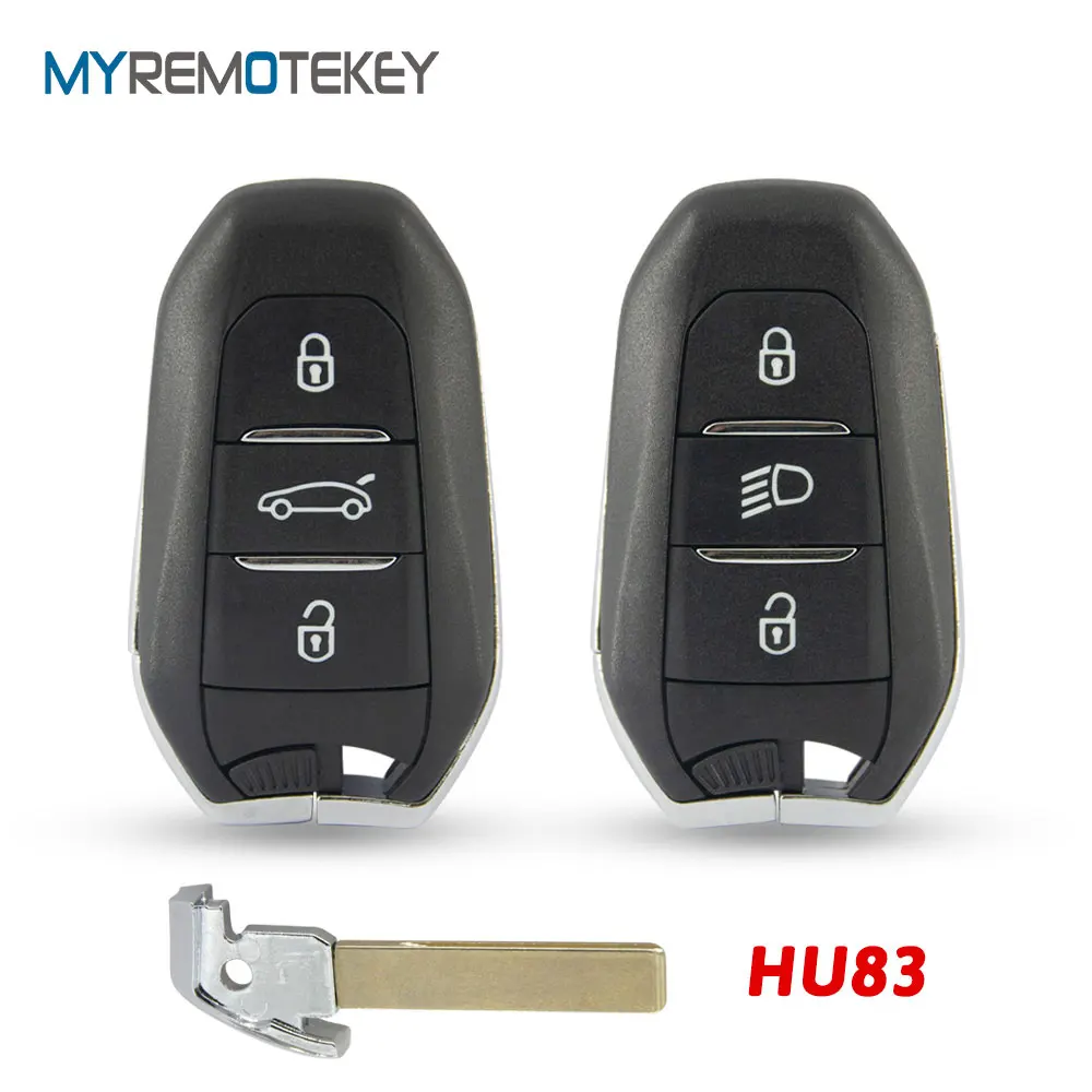 

REMTEKEY для Peugeot 308 508 3008 5008 Citroen C4 Cactus Picasso, умный корпус дистанционного управления с аварийной вставкой, лезвие HU83