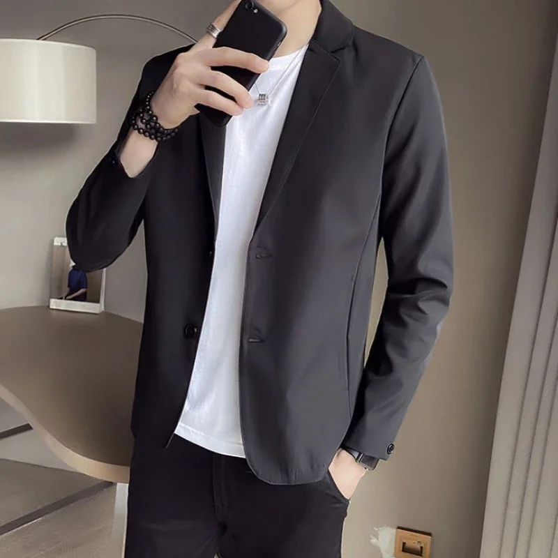 Dress Jackets Thin Men\'s Suit Coat Single Breasted Male Blazer Business Slim Fit Fashionable Casual Menswear Clothing Simple