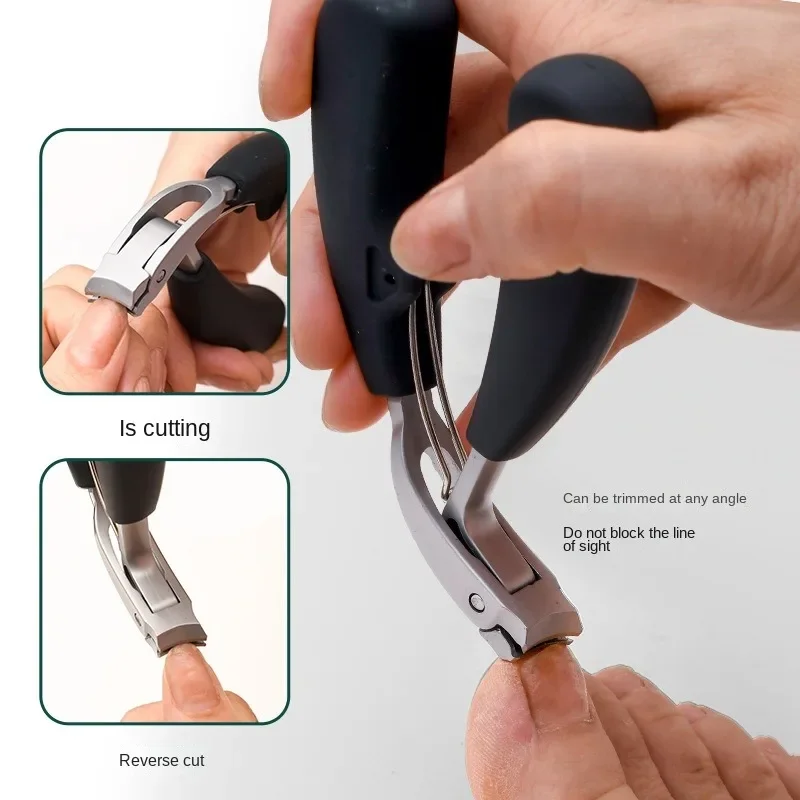 

Curved nail clippers with large opening three times anti-splash storage Nail clippers for the elderly thick toenails Heavy duty