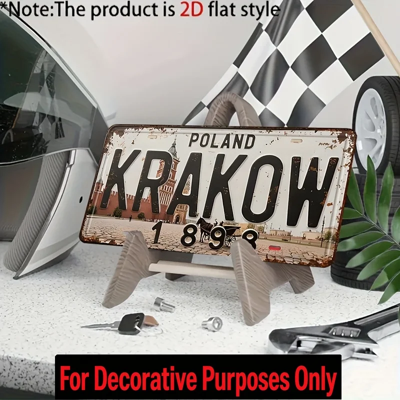 2D Flat, for Decorative Use Only, 2D Flat Decorative Plaque, Intended for Decorative Purposes Only, 1pc, Vintage Krakow, Poland