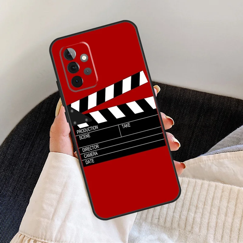 Film Movie maker Clapperboard Take Case For Samsung Galaxy A22 A32 A42 A12 A52 A72 A31 A51 A71 A21S A52S A50 A70 Back Cover