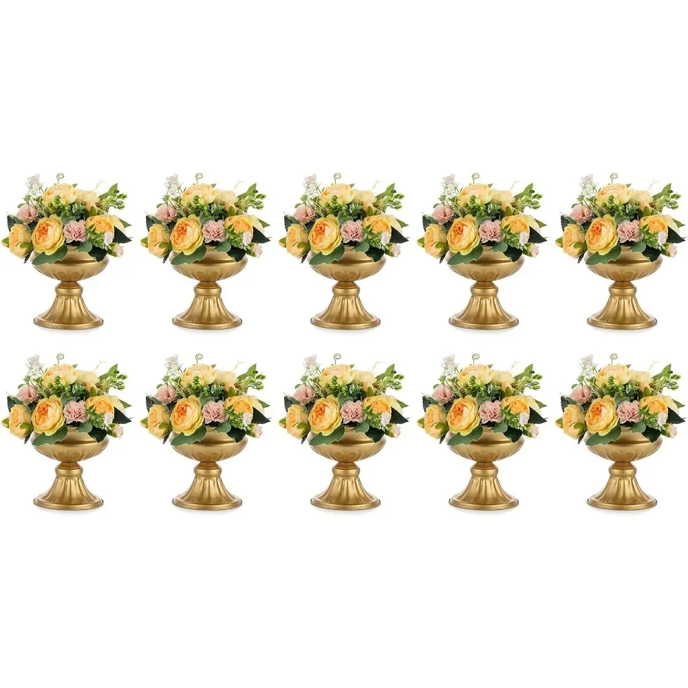 

Gold Vases for Centerpieces, 6.5in Height, Metal Urn Planter, Elegant Wedding Centerpieces for Tables, Free Shipping, 10 Pcs