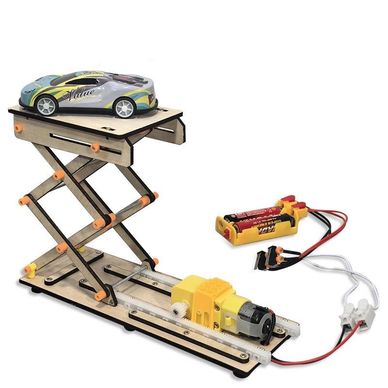 Kids Science Toy Technology Gadget Electric Lifting Platform Physics DIY 3D Puzzle Learning Educational Toys for Children