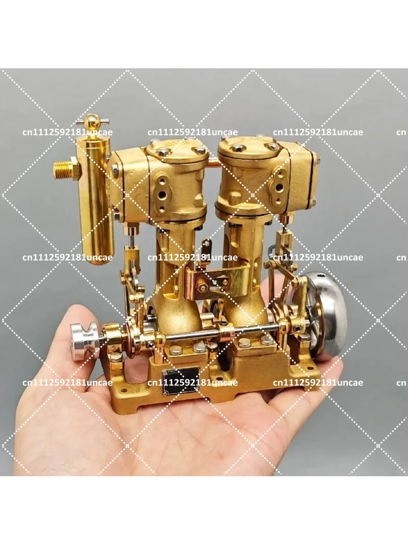 Twin Cylinder Steam Engine Model for Boat, Mini Steam Engine Kit with Boiler, Educational Science Toy