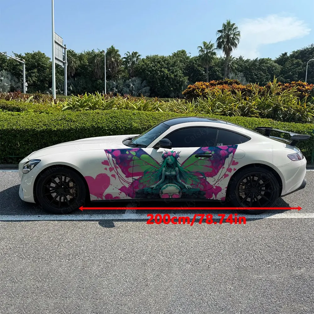 Butterfly & Flower Princess, 2pcs, Durable, Fade-resistant, Enhance Vehicle Aesthetics With Bold Artistic Design Car Vinyl Wraps