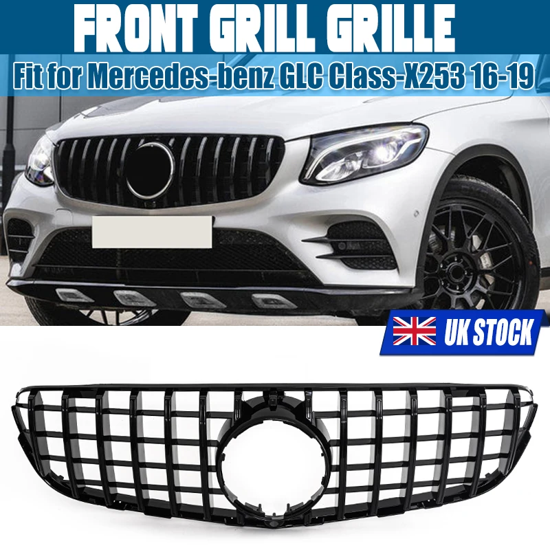 Rhyming X253 GT Style Front Bumper Grille For Mercedes Benz GLC Class 2016 2017 2018 2019 Gloss Black Replacement Accessories