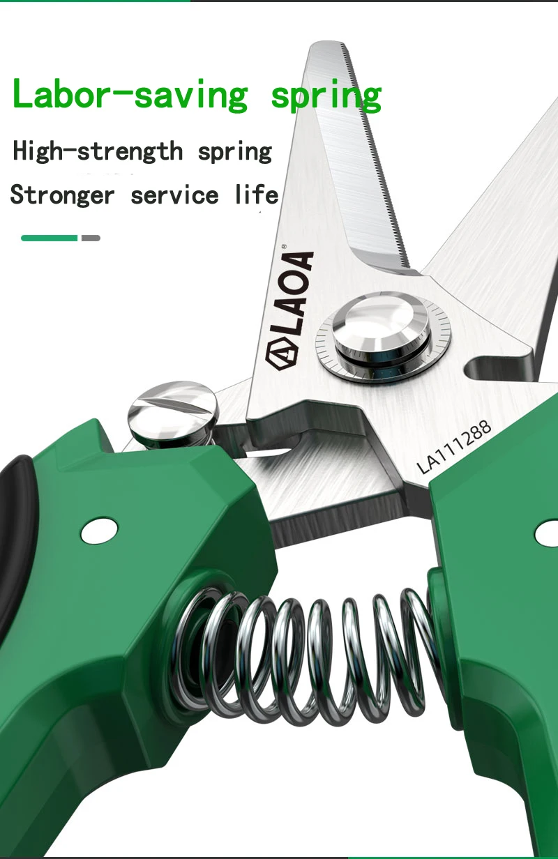 LAOA Stainless Steel Multifunctional Serrated Powerful Scissors Electrician's Scissors